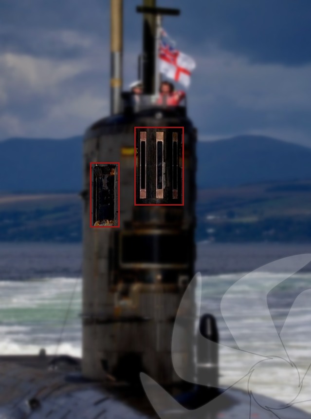 İngiliz Tireless denizaltısı üzerinde muhtemel bir başka dümensuyu algılama sistemi