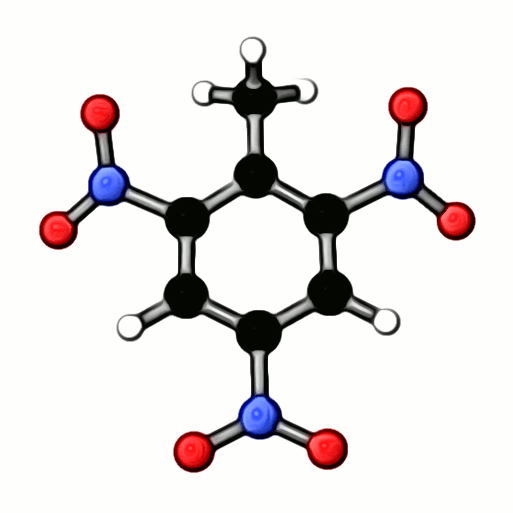 2,4,6 trinitrotoluen (tnt) molekülü
