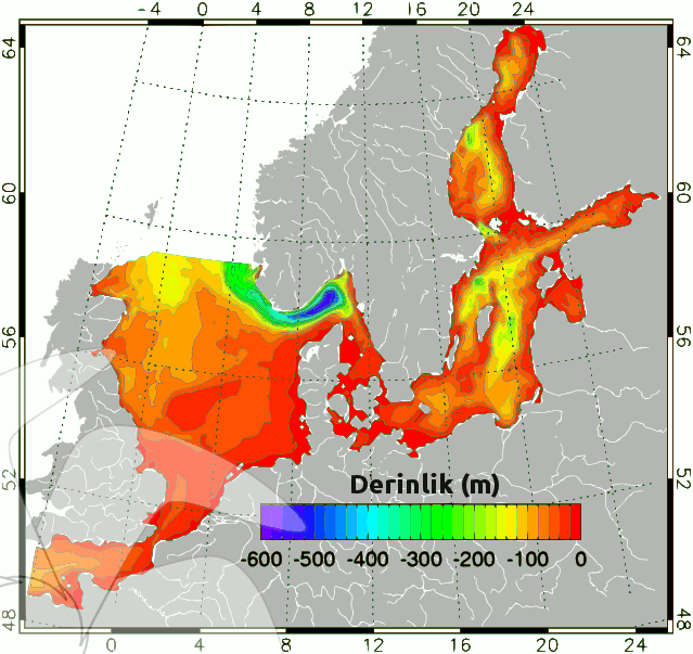 Baltık Denizi Derinlik Haritası